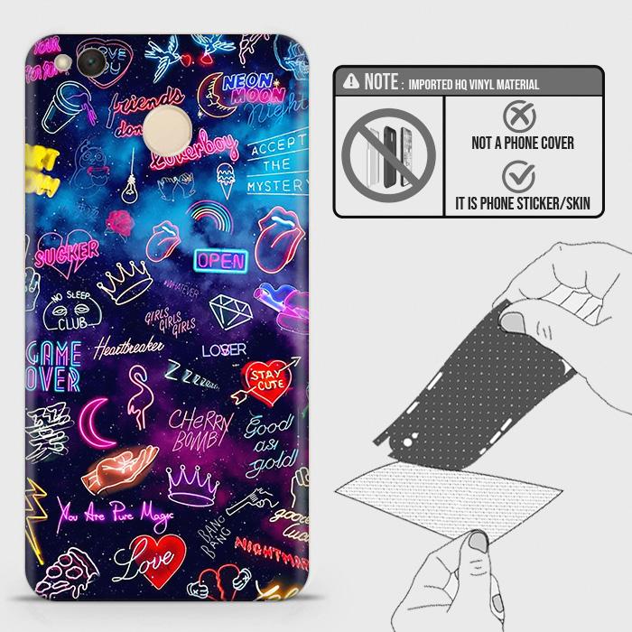 Xiaomi Redmi 4 / 4X Back Skin - Design 1 - Neon Galaxy Skin Wrap Back Sticker