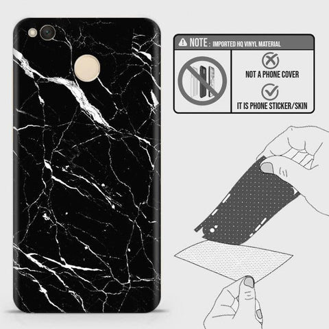 Xiaomi Redmi 4 / 4X Back Skin - Design 6 - Trendy Black Marble Skin Wrap Back Sticker