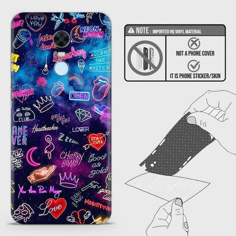 Xiaomi Redmi Note 5 / Redmi 5 Plus Back Skin - Design 1 - Neon Galaxy Skin Wrap Back Sticker