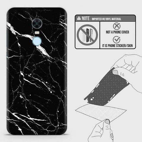 Xiaomi Redmi Note 5 / Redmi 5 Plus Back Skin - Design 6 - Trendy Black Marble Skin Wrap Back Sticker