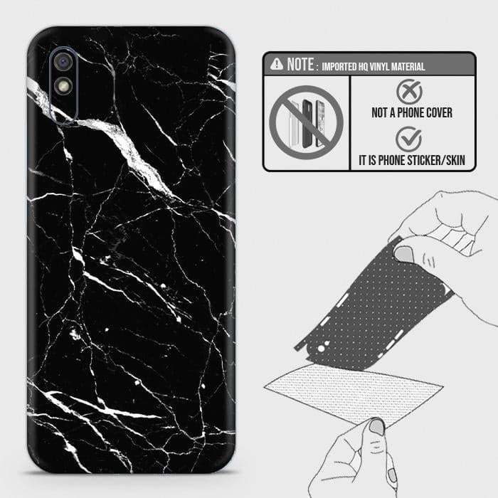 Xiaomi Redmi 9i Back Skin - Design 6 - Trendy Black Marble Skin Wrap Back Sticker