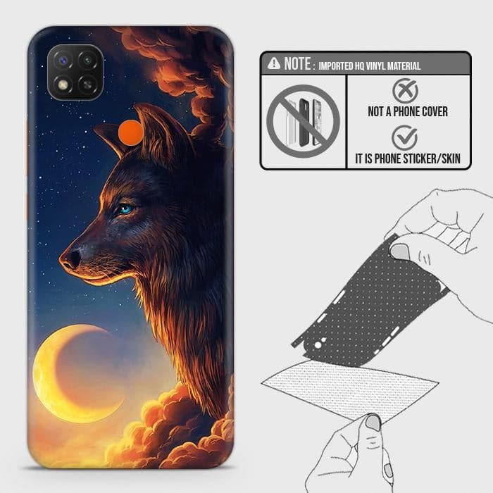 Xiaomi Redmi 9C Back Skin - Design 5 - Mighty Wolf Skin Wrap Back Sticker