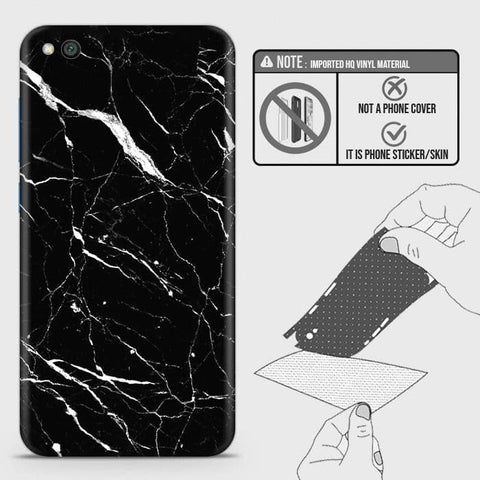 Xiaomi Redmi Go Back Skin - Design 6 - Trendy Black Marble Skin Wrap Back Sticker