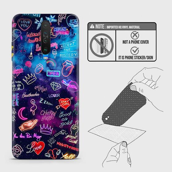 Xiaomi Redmi K30 Back Skin - Design 1 - Neon Galaxy Skin Wrap Back Sticker Without Sides