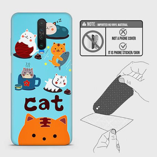 Xiaomi Redmi K30 Back Skin - Design 3 - Cute Lazy Cate Skin Wrap Back Sticker Without Sides