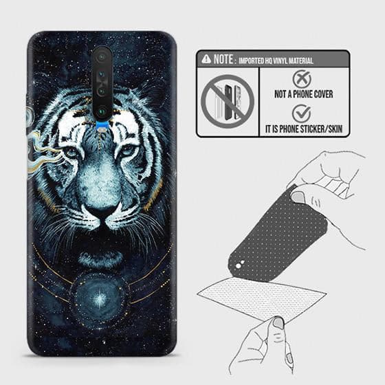 Xiaomi Redmi K30 Back Skin - Design 4 - Vintage Galaxy Tiger Skin Wrap Back Sticker Without Sides