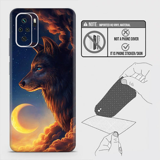 Xiaomi Redmi Note 10 4G Back Skin - Design 5 - Mighty Wolf Skin Wrap Back Sticker Without Sides