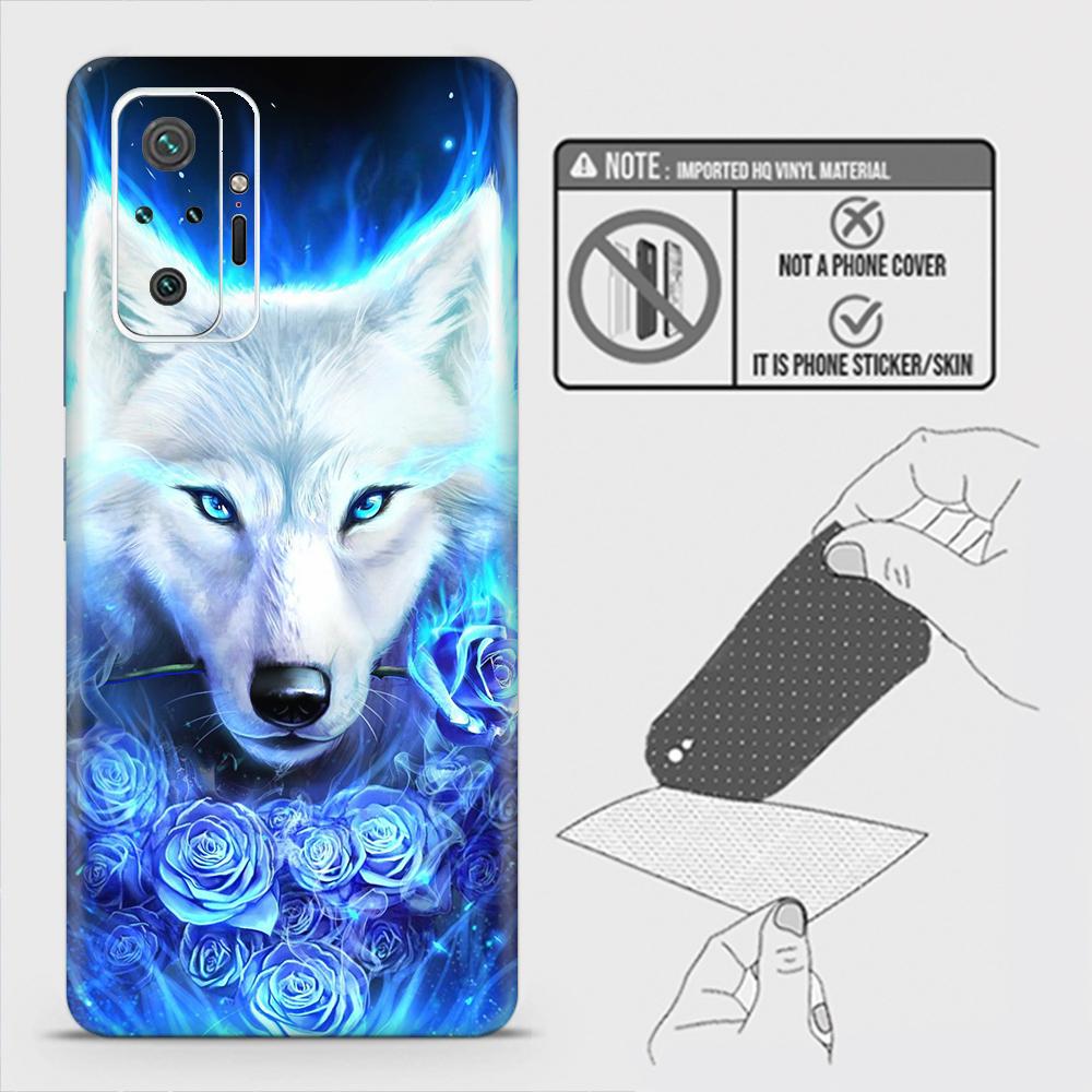 Xiaomi Redmi Note 10 Pro Back Skin - Design 2 - Vintage Galaxy Wolf Skin Wrap Back Sticker Without Sides