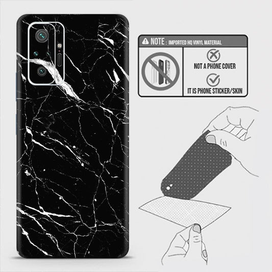 Xiaomi Redmi Note 10 Pro Max Back Skin - Design 6 - Trendy Black Marble Skin Wrap Back Sticker Without Sides