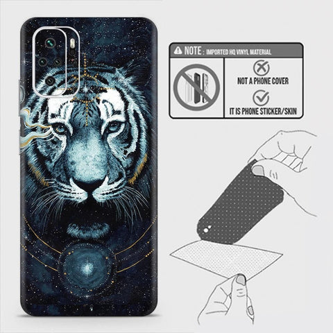 Xiaomi Redmi Note 10S Back Skin - Design 4 - Vintage Galaxy Tiger Skin Wrap Back Sticker Without Sides