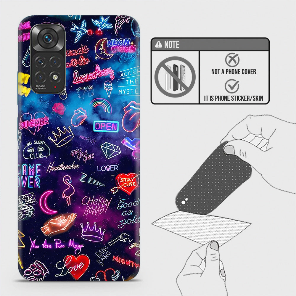 Xiaomi Redmi Note 11s Back Skin - Design 1 - Neon Galaxy Skin Wrap Back Sticker Without Sides