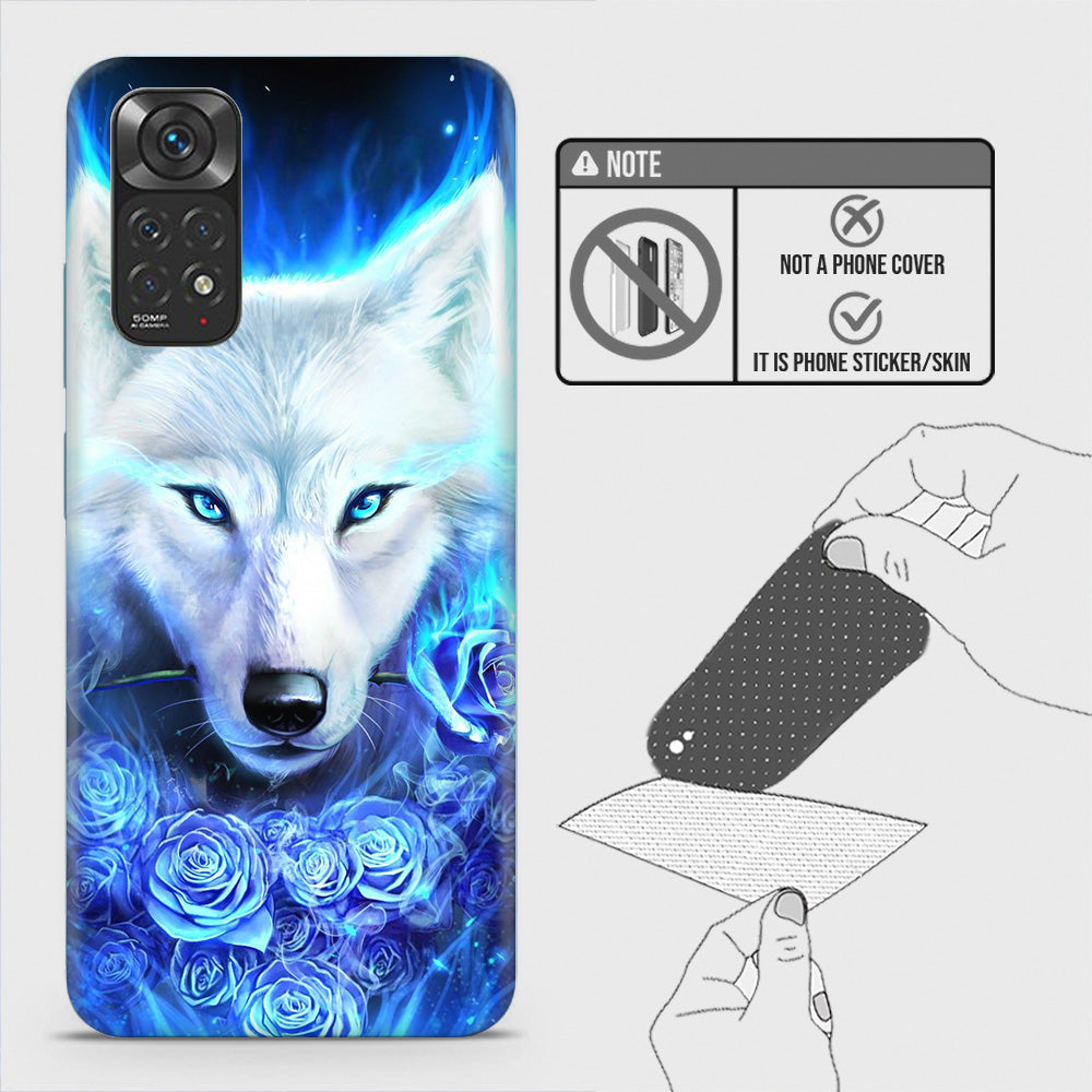 Xiaomi Redmi Note 11s Back Skin - Design 2 - Vintage Galaxy Wolf Skin Wrap Back Sticker Without Sides