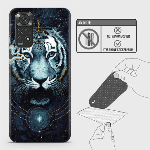 Xiaomi Redmi Note 11 Back Skin - Design 4 - Vintage Galaxy Tiger Skin Wrap Back Sticker Without Sides