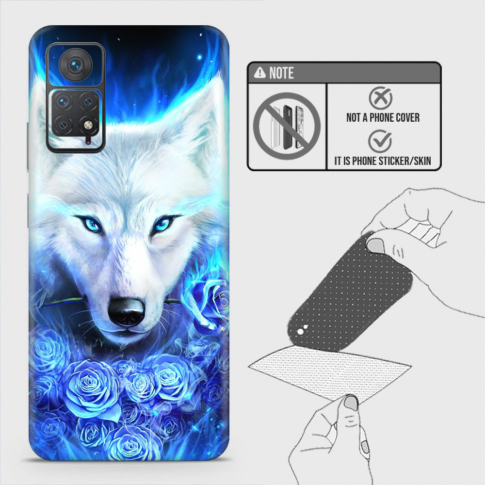 Xiaomi Redmi Note 11 Pro Back Skin - Design 2 - Vintage Galaxy Wolf Skin Wrap Back Sticker Without Sides