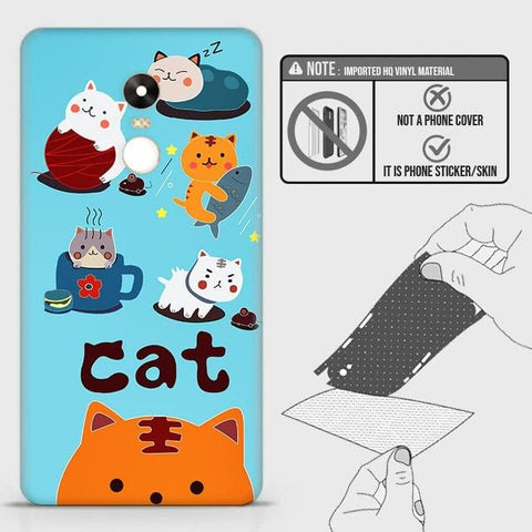 Xiaomi Redmi Note 4 / 4X Back Skin - Design 3 - Cute Lazy Cate Skin Wrap Back Sticker