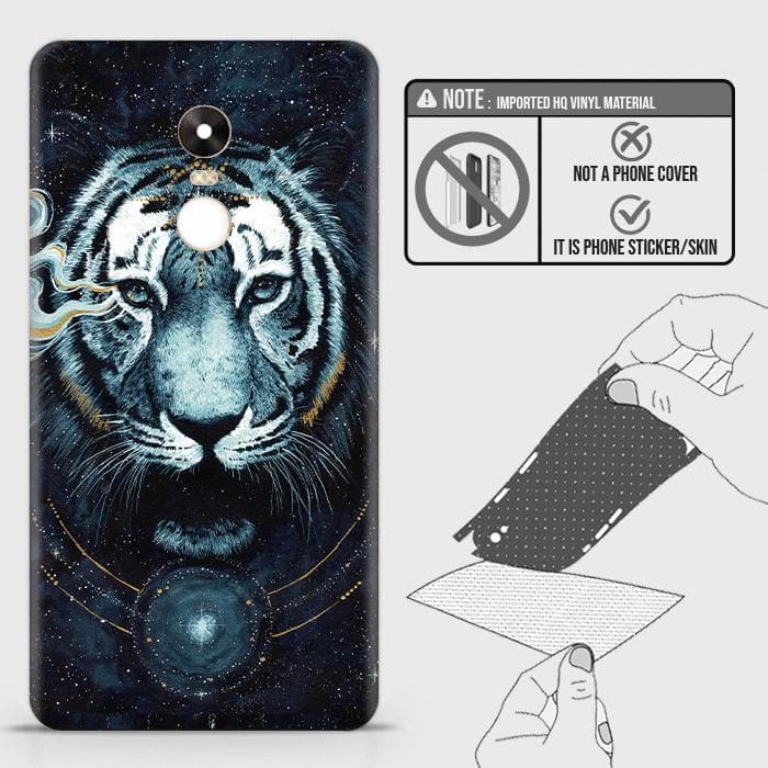 Xiaomi Redmi Note 4 / 4X Back Skin - Design 4 - Vintage Galaxy Tiger Skin Wrap Back Sticker