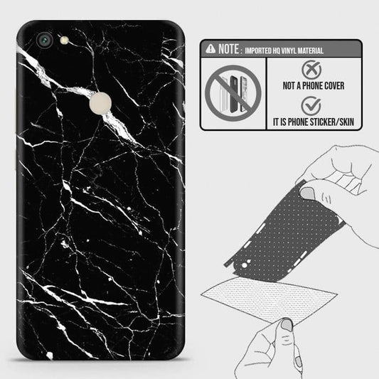 Xiaomi Redmi Note 5A Prime Back Skin - Design 6 - Trendy Black Marble Skin Wrap Back Sticker