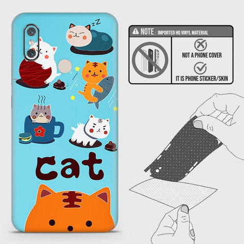 Xiaomi Redmi Note 6 Pro Back Skin - Design 3 - Cute Lazy Cate Skin Wrap Back Sticker