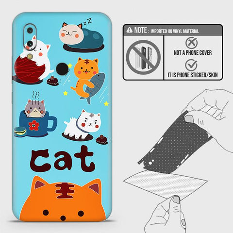 Xiaomi Redmi Note 7 Pro Back Skin - Design 3 - Cute Lazy Cate Skin Wrap Back Sticker