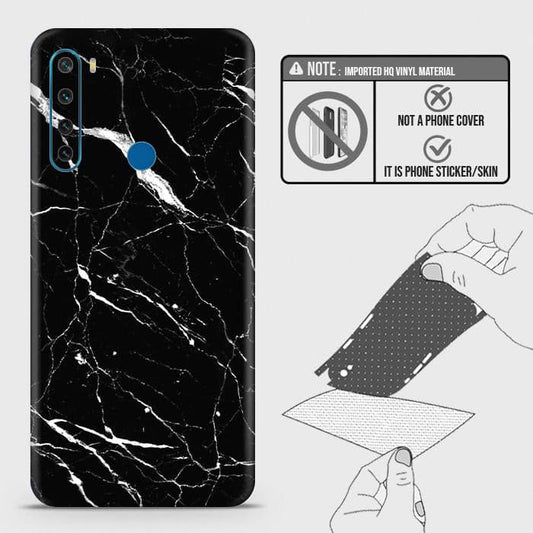 Xiaomi Redmi Note 8 Back Skin - Design 6 - Trendy Black Marble Skin Wrap Back Sticker