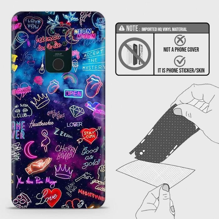 Xiaomi Redmi Note 9 Back Skin - Design 1 - Neon Galaxy Skin Wrap Back Sticker