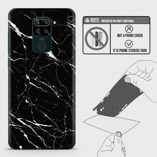 Xiaomi Redmi Note 9 Back Skin - Design 6 - Trendy Black Marble Skin Wrap Back Sticker