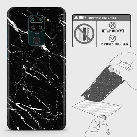 Xiaomi Redmi 10X 4G Back Skin - Design 6 - Trendy Black Marble Skin Wrap Back Sticker