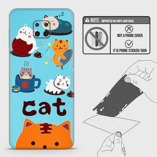 Xiaomi Poco M2 Pro Back Skin - Design 3 - Cute Lazy Cate Skin Wrap Back Sticker