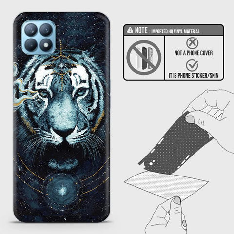 Oppo Reno 4 SE Back Skin - Design 4 - Vintage Galaxy Tiger Skin Wrap Back Sticker