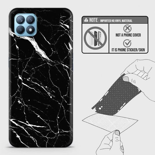 Oppo Reno 4 SE Back Skin - Design 6 - Trendy Black Marble Skin Wrap Back Sticker