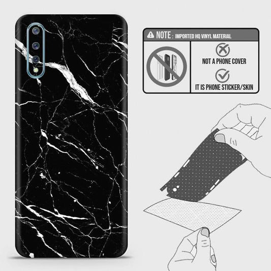 Vivo S1 Back Skin - Design 6 - Trendy Black Marble Skin Wrap Back Sticker