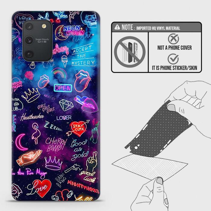 Samsung Galaxy A91 Back Skin - Design 1 - Neon Galaxy Skin Wrap Back Sticker