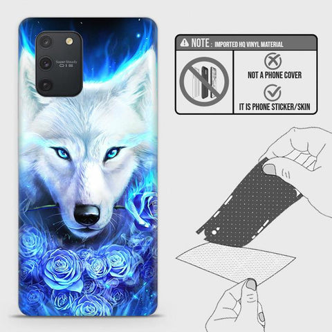 Samsung Galaxy A91 Back Skin - Design 2 - Vintage Galaxy Wolf Skin Wrap Back Sticker