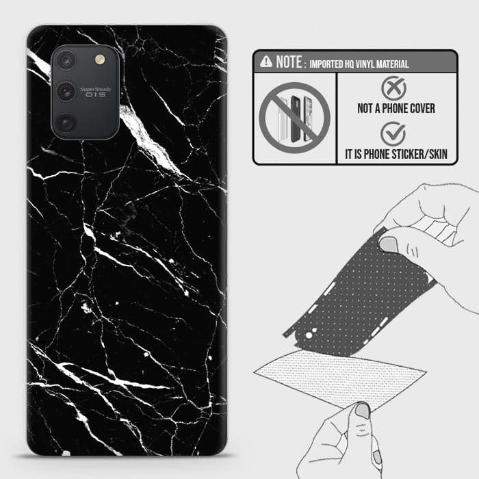 Samsung Galaxy M80s Back Skin - Design 6 - Trendy Black Marble Skin Wrap Back Sticker