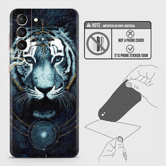 Samsung Galaxy S21 5G Back Skin - Design 4 - Vintage Galaxy Tiger Skin Wrap Back Sticker Without Sides