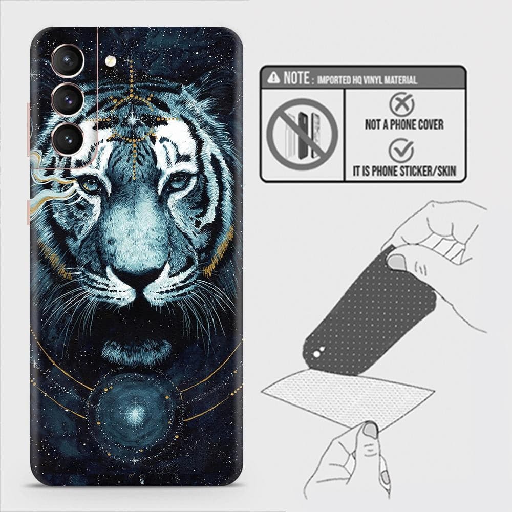 Samsung Galaxy S21 Plus 5G Back Skin - Design 4 - Vintage Galaxy Tiger Skin Wrap Back Sticker Without Sides