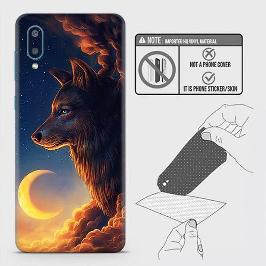 Samsung Galaxy A02 Back Skin - Design 5 - Mighty Wolf Skin Wrap Back Sticker Without Sides