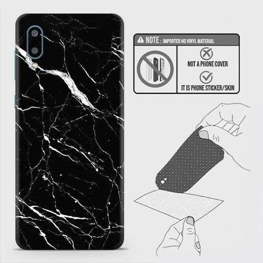 Samsung Galaxy A02 Back Skin - Design 6 - Trendy Black Marble Skin Wrap Back Sticker Without Sides