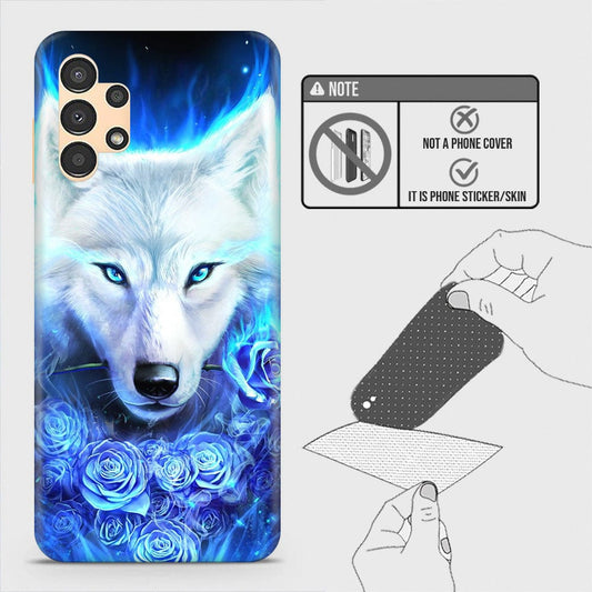 Samsung Galaxy A13 Back Skin - Design 2 - Vintage Galaxy Wolf Skin Wrap Back Sticker Without Sides