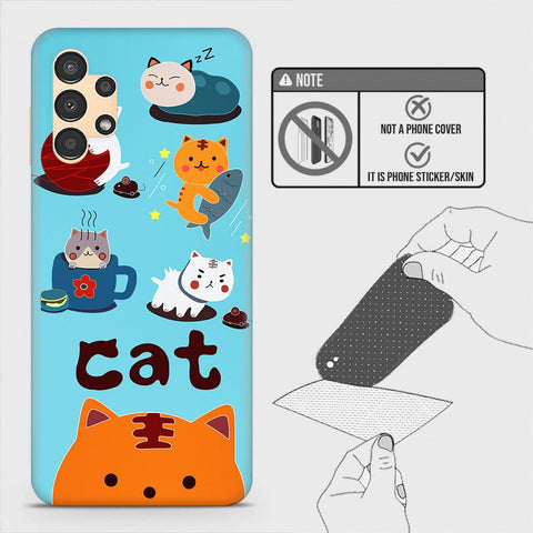Samsung Galaxy A13 Back Skin - Design 3 - Cute Lazy Cate Skin Wrap Back Sticker Without Sides
