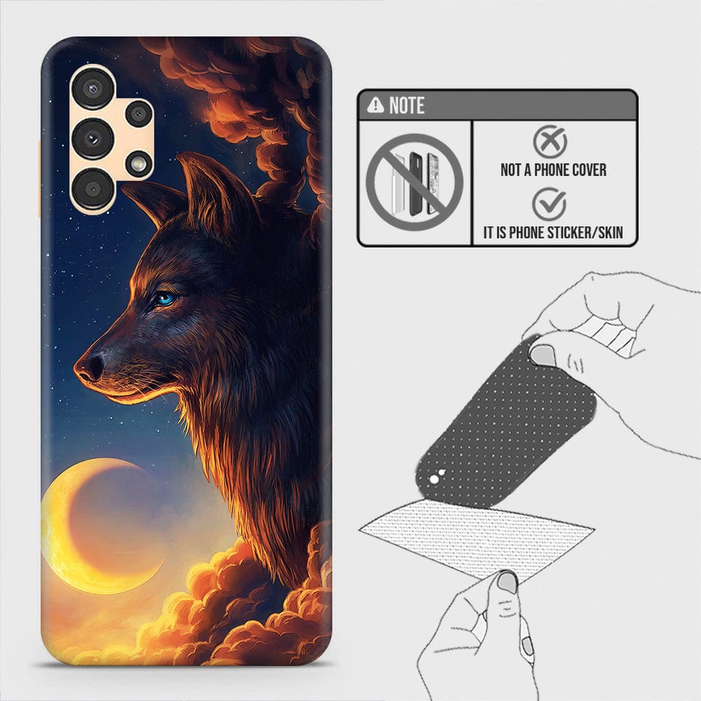 Samsung Galaxy A13 Back Skin - Design 5 - Mighty Wolf Skin Wrap Back Sticker Without Sides