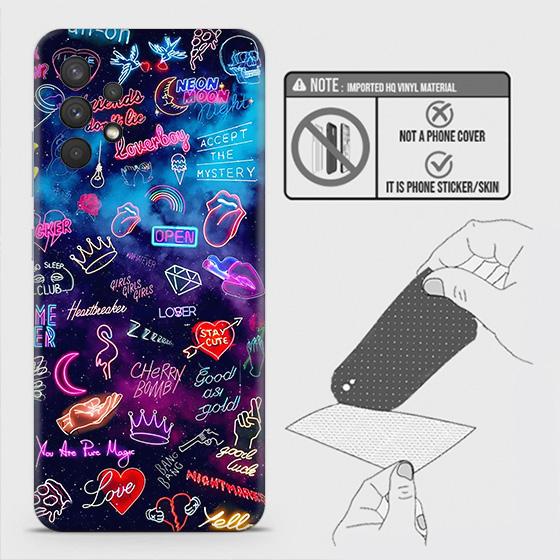 Samsung Galaxy A32 4G Back Skin - Design 1 - Neon Galaxy Skin Wrap Back Sticker Without Sides