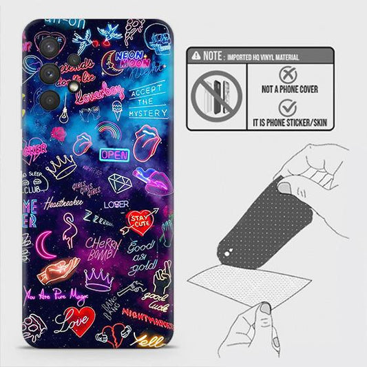 Samsung Galaxy A32 4G Back Skin - Design 1 - Neon Galaxy Skin Wrap Back Sticker Without Sides