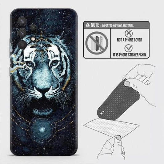Samsung Galaxy A32 4G Back Skin - Design 4 - Vintage Galaxy Tiger Skin Wrap Back Sticker Without Sides