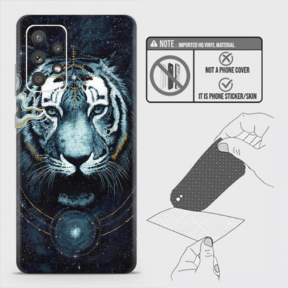 Samsung Galaxy A52 Back Skin - Design 4 - Vintage Galaxy Tiger Skin Wrap Back Sticker Without Sides