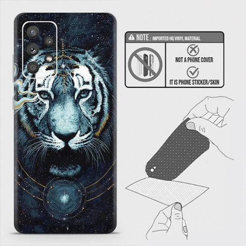 Samsung Galaxy A52 Back Skin - Design 4 - Vintage Galaxy Tiger Skin Wrap Back Sticker Without Sides