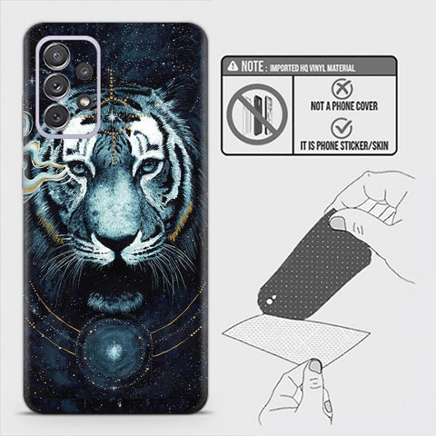 Samsung Galaxy A72 Back Skin - Design 4 - Vintage Galaxy Tiger Skin Wrap Back Sticker Without Sides