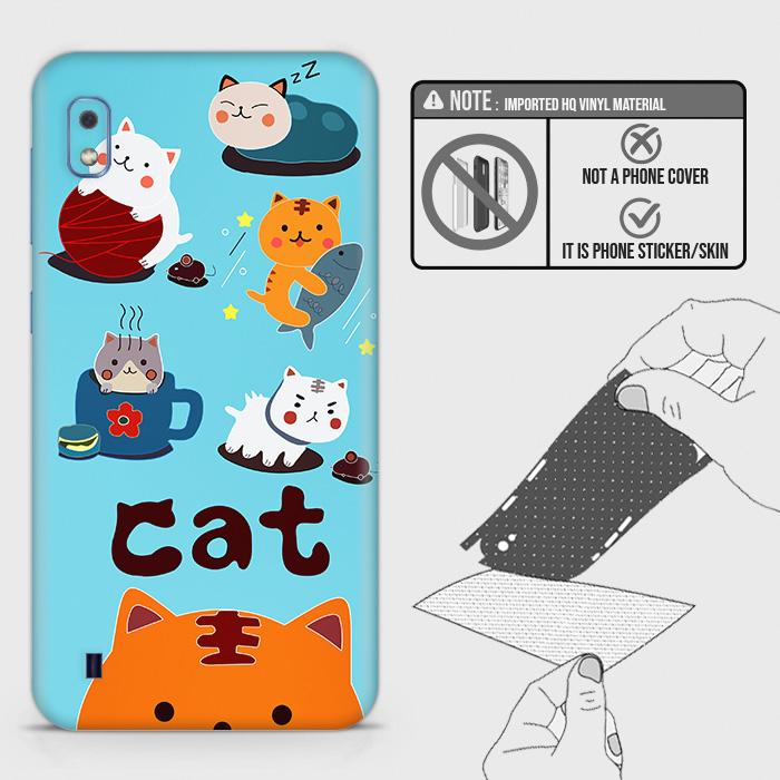 Samsung Galaxy A10 Back Skin - Design 3 - Cute Lazy Cate Skin Wrap Back Sticker