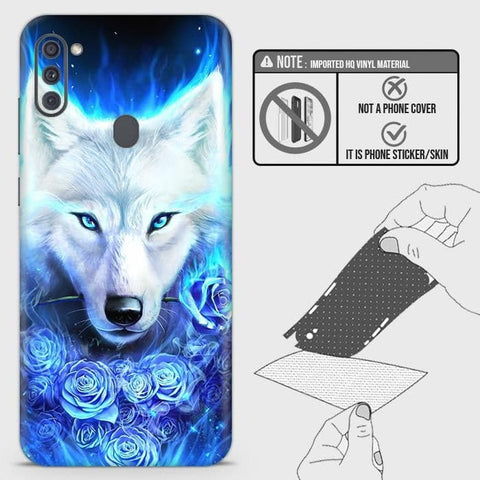 Samsung Galaxy M11 Back Skin - Design 2 - Vintage Galaxy Wolf Skin Wrap Back Sticker