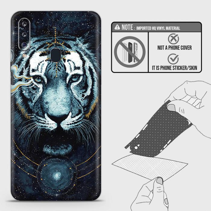 Samsung Galaxy A20s Back Skin - Design 4 - Vintage Galaxy Tiger Skin Wrap Back Sticker